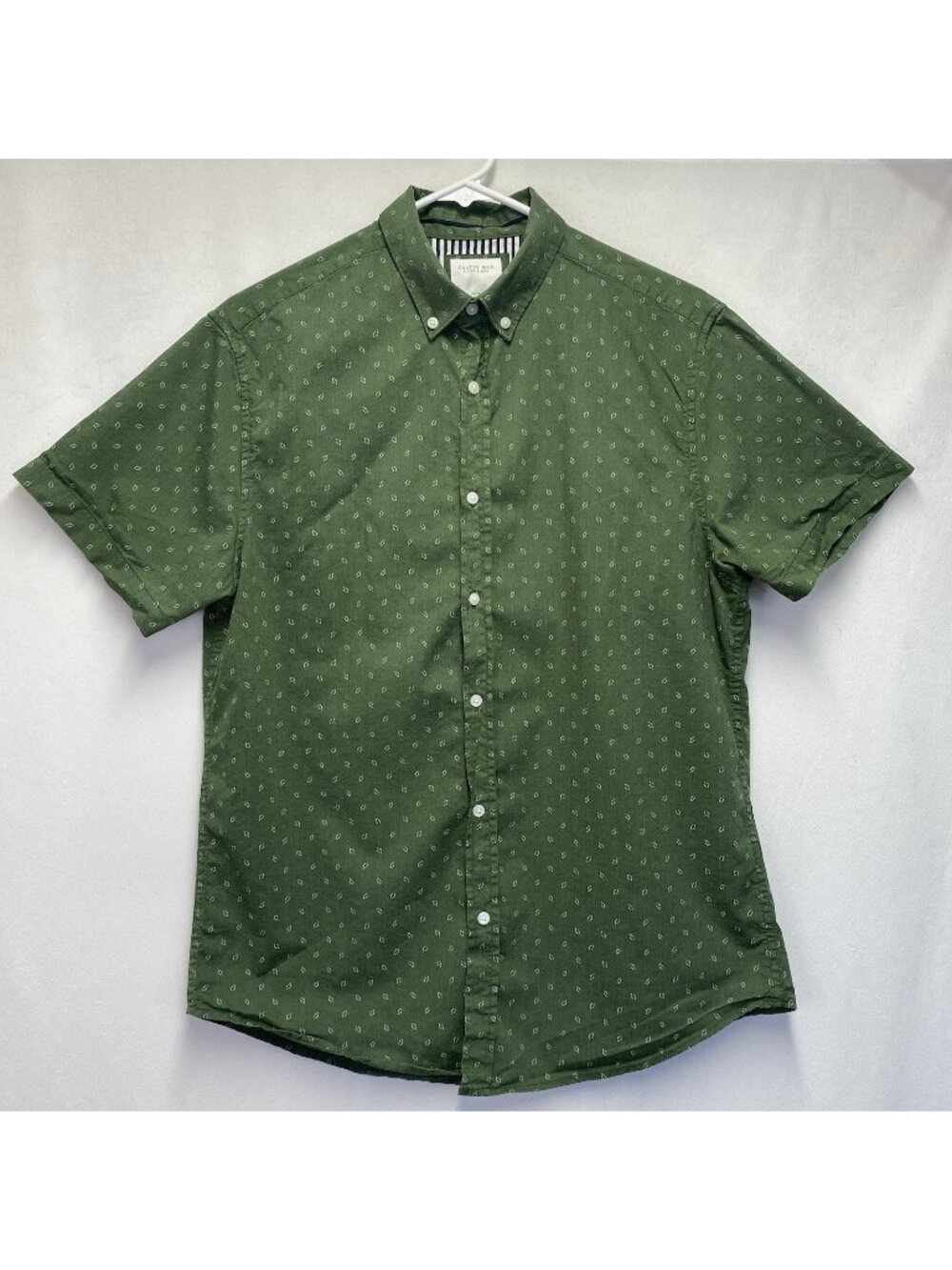 Cactus Man Ricky Singh Short Sleeve Collared Button Down Shirt Men Medium Green